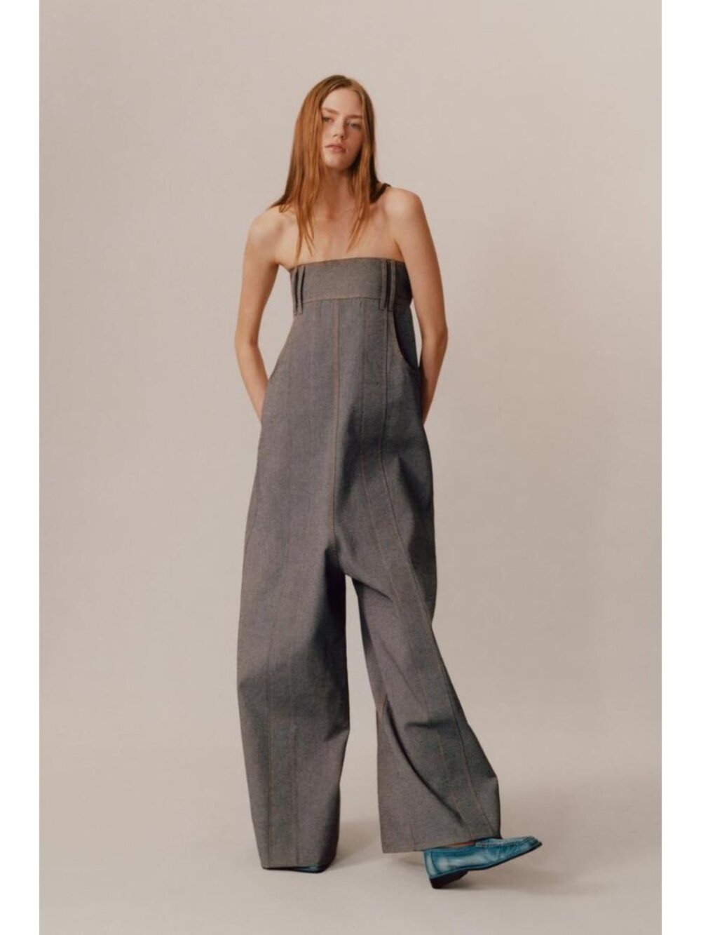 ZARA LIMITED EDITION WIDE LEG DENIM JUMPSUIT